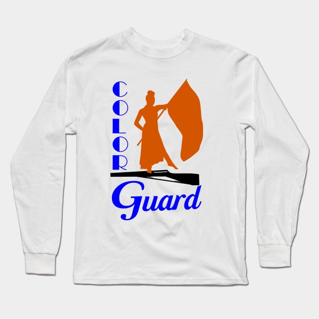 COLOR GUARD RIFLE AND FLAG Long Sleeve T-Shirt by GreyMoonStudio